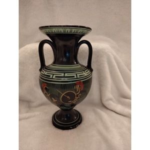 Greek black green pottery vase handles
